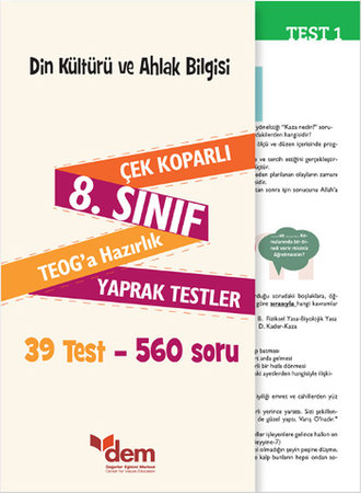 Din Kültürü ve Ahlak Bilgisi 8. Sınıf Çek KoparlıTEOGa Hazırlık Yaprak Testler