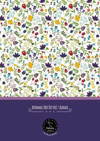 Çiçekli Boyamalı Süresiz Ajanda (Ciltli)