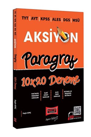 2022 TYT AYT KPSS ALES DGS MSÜ Aksiyon Paragraf 10x20 Deneme