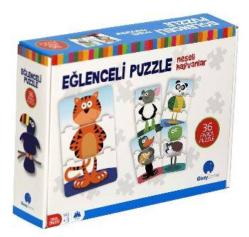 Eğlenceli Puzzle Neşeli Hayvanlar Büyük Boy 36 Parça