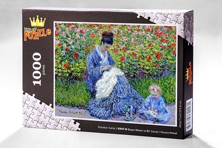 Klasikler Serisi Bayan Monet Ve Bir Çocuk Claude Monet 1000 Parça Puzzle Kr09 M