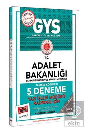 2023 Adalet Bakanlığı GYS Yazı İşleri Müdürü Kadrosu İçin Tamamı Çözümlü 5 Deneme