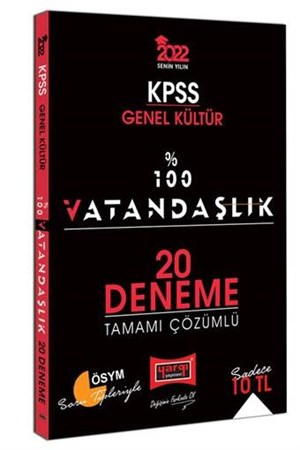 2022 KPSS Genel Kültür %100 Vatandaşlık Tamamı Çözümlü 20 Deneme