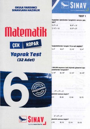 Sınav 6. Sınıf Matematik Çek Kopar Yaprak Test Yeni