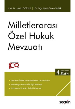 Milletlerarası Özel Hukuk Mevzuatı- 4. BASKI