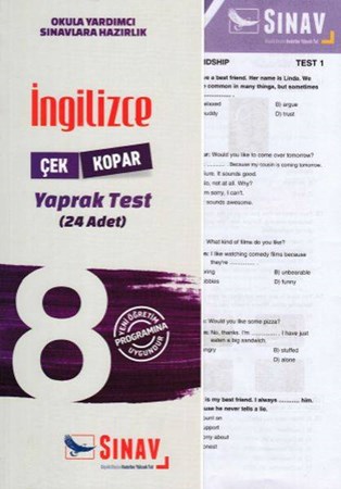 Sınav 8. Sınıf İngilizce Çek Kopar Yaprak Test Yeni