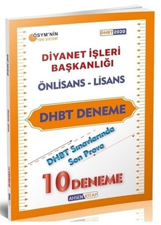 Ahsen 2020 Dhbt Ön Lisans Lisans 10 Deneme