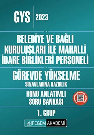 2023 Belediye ve Bağlı Kuruluşları ile Mahalli İdare Birlikleri Personeli GYS Konu Anlatımlı Soru Bankası 1. Grup