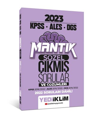Yediiklim Yayınları 2023 KPSS ALES DGS Sözel Mantık Tamamı Çözümlü Çıkmış Sorular