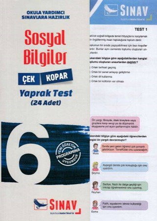 Sınav 6. Sınıf Sosyal Bilgiler Çek Kopar Yaprak Test Yeni