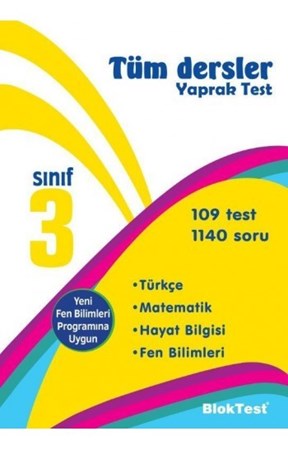 3.sınıf Tüm Dersler Yaprak Test