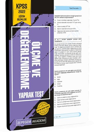 KPSS Eğitim Bilimleri Ölçme ve Değerlendirme Yaprak Test
