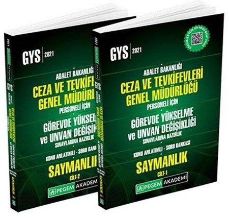 Pegem 2021 GYS Ceza ve Tevkifevleri Saymanlık Konu Anlatımlı Soru Bankası Görevde Yükselme (2 Cilt) Pegem Akademi Yayınları
