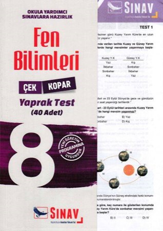 Sınav 8. Sınıf Fen Bilimleri Çek Kopar Yaprak Test