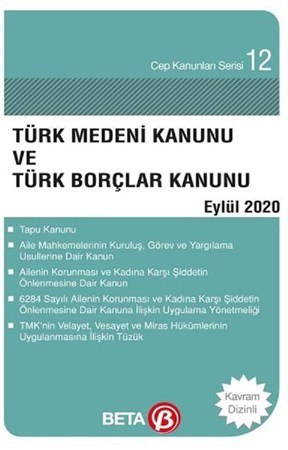 Türk Medeni Kanunu ve Türk Borçlar Kanunu - Eylül 2020