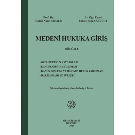 Medeni Hukuka Giriş Bölüm I