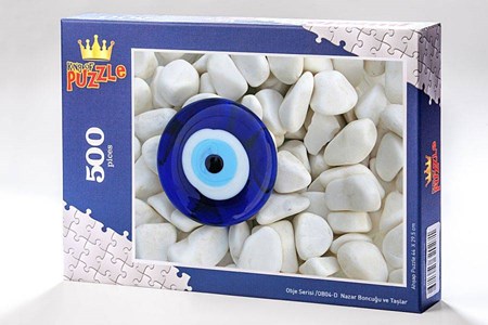 Obje Serisi Nazar Boncuğu Ve Taşlar 500 Parça Puzzle Ob04 D