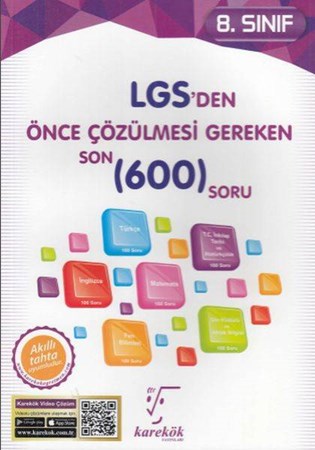 Karekök 8. Sınıf Lgs Den Önce Çözülmesi Gereken Son 600 Soru Yeni