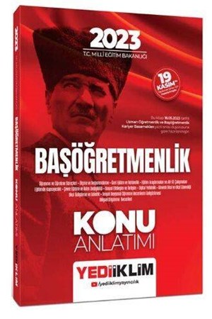 Yediiklim Yayınları 2023 T.C. Millî Eğitim Bakanlığı Başöğretmenlik Konu Anlatımı