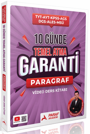 TYT AYT KPSS AGS DGS ALES MSÜ 10 Günde Temel Atma Garanti Paragraf Video Ders Kitabı