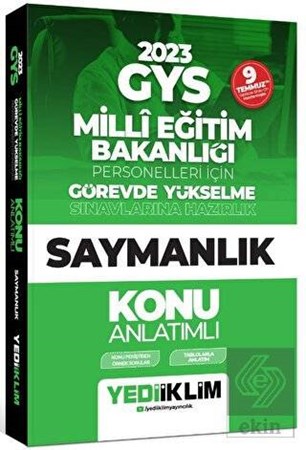 Yediiklim Yayınları 2023 GYS Millî Eğitim Bakanlığı Personelleri İçin Görevde Yükselme Saymanlık Konu Anlatımlı