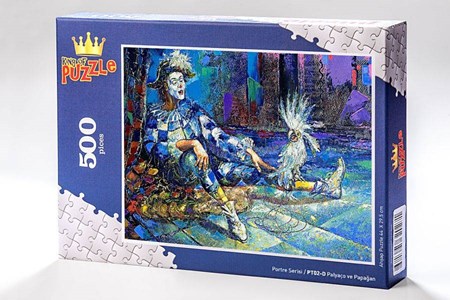 Portre Serisi Palyaço Ve Papağan 500 Parça Puzzle Pt02 D