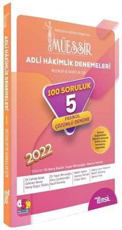 Adli Hakimlik MÜESSİR 5 Deneme Çözümlü