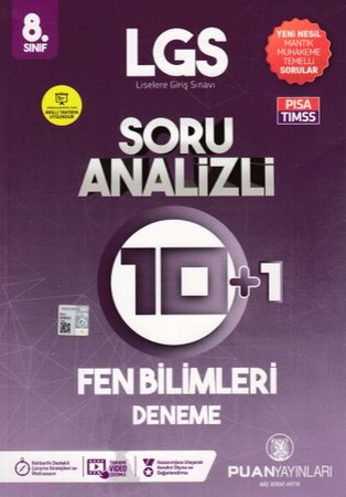 Puan 8. Sınıf LGS Fen Bilimleri Soru Analizli 10+1 Deneme (Yeni)
