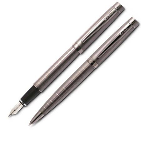Scrikss 38 Karbon Gri Dolma - Tükenmez Kalem Takımı