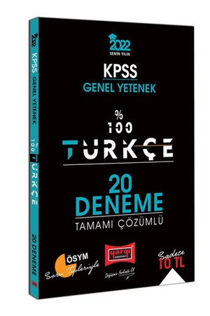 2022 Kpss Genel Yetenek %100 Türkçe Tamamı Çözümlü 20 Deneme