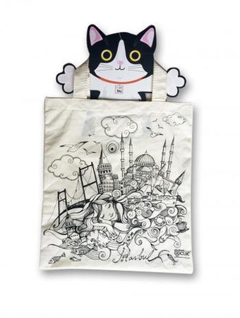 Funny Bag Çanta İstanbul ve Kediler - 38x40 cm