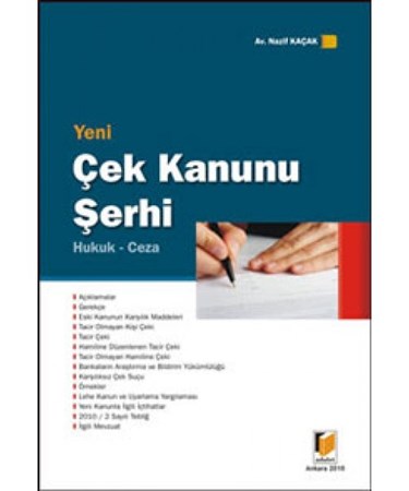 Yeni Çek Kanunu Şerhi
