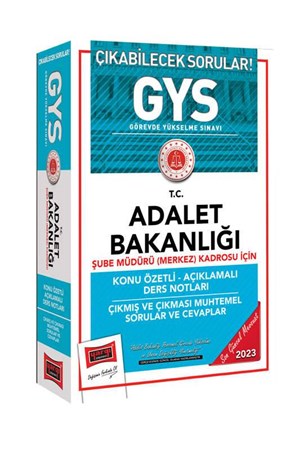 Yargı Yayınları 2023 Adalet Bakanlığı GYS Şube Müdürü (Merkez) Kadrosu İçin Konu Özetli Ders Notları ve Soru Bankası
