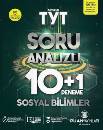Puan TYT Sosyal Bilimler Soru Analizli 10 + 1 Deneme (Yeni)