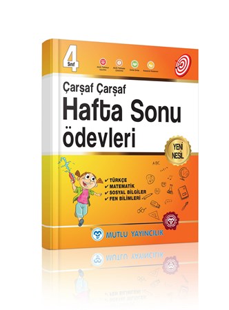4.Sınıf Çarşaf Çarşaf Hafta Sonu Ödevleri /  Mutlu Yayıncılık