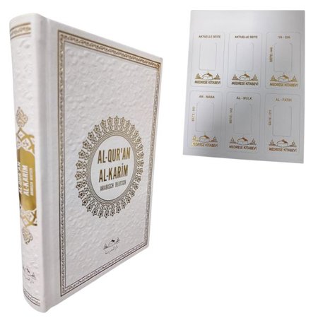 Hafız Boy Termo Deri Al Quran Al Karim Almanca Kuran Beyaz