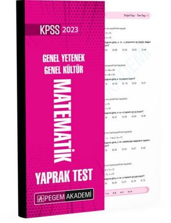 2023 KPSS Matematik Yaprak Test