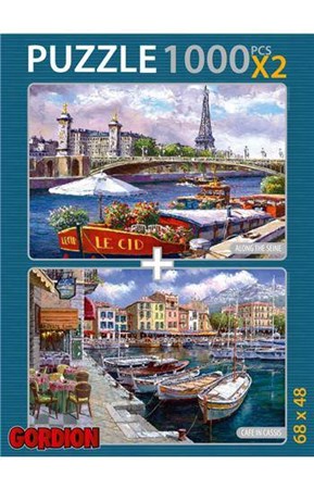 Along The Seine Cafe In Cassis 2X1000 Parça Puzzle 40139
