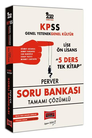 2022 KPSS GY GK Lise Ön Lisans 5 Ders Tek Kitap Perver Tamamı Çözümlü Soru Bankası