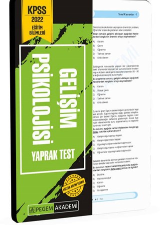 KPSS Eğitim Bilimleri Gelişim Psikolojisi Yaprak Test