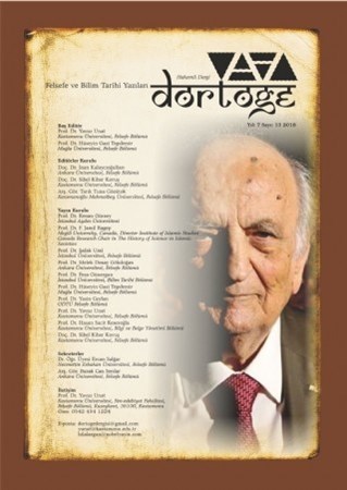 Dörtöğe Felsefe Ve Bilim Tarihi Yazıları Hakemli Dergi Yıl:7 Sayı:13