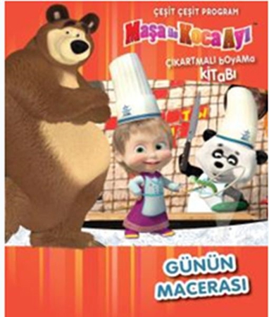 Maşa İle Koca Ayı Günün Macerası Çeşit Çeşit Program - Çıkartmalı Boyama