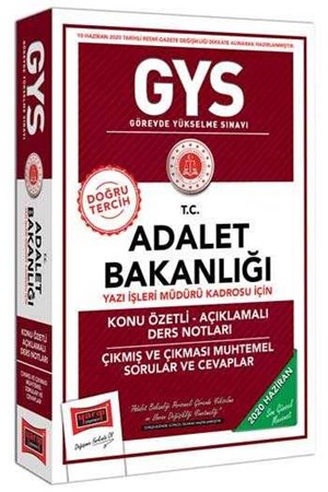 GYS T.C. Adalet Bakanlığı Yazı İşleri Müdürü Kadrosu İçin Konu Özetli Açıklamalı Ders Notları