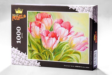 Naturmort Serisi Pembe Laleler 1000 Parça Puzzle Nt05 M