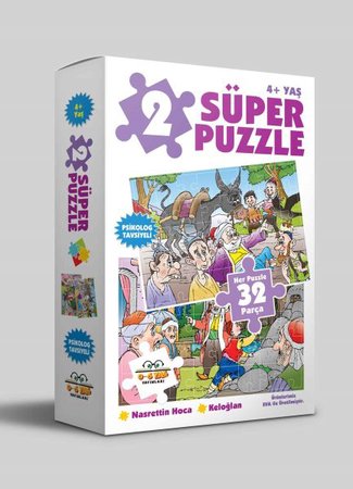 2 Süper Puzzle - Nasrettin Hoca Keloğlan +4 Yaş