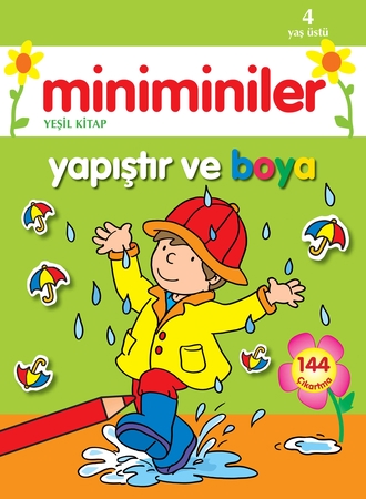Miniminiler Yapıştır ve Boya (Yeşil Kitap)