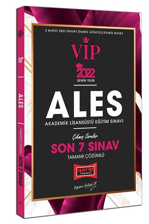 Yargı 2022 Ales VIP Tamamı Çözümlü Son 7 Sınav Çıkmış Sorular