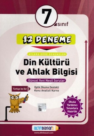 Altınbaşarı 7. Sınıf 12 Deneme Din Kültürü Ve Ahlak Bilgisi (22,00 Tl İadesiz)