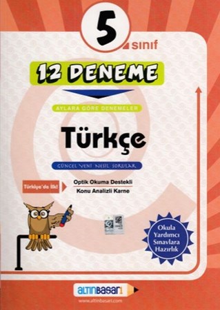 Altınbaşarı 5. Sınıf Türkçe 12 Deneme (22,00 Tl İadesiz)