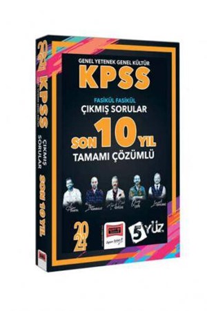 Yargı Yayınları 2024 KPSS 5Yüz GK-GY Çözümlü Fasikül Fasikül Çıkmış Sorular Son 10 Yıl